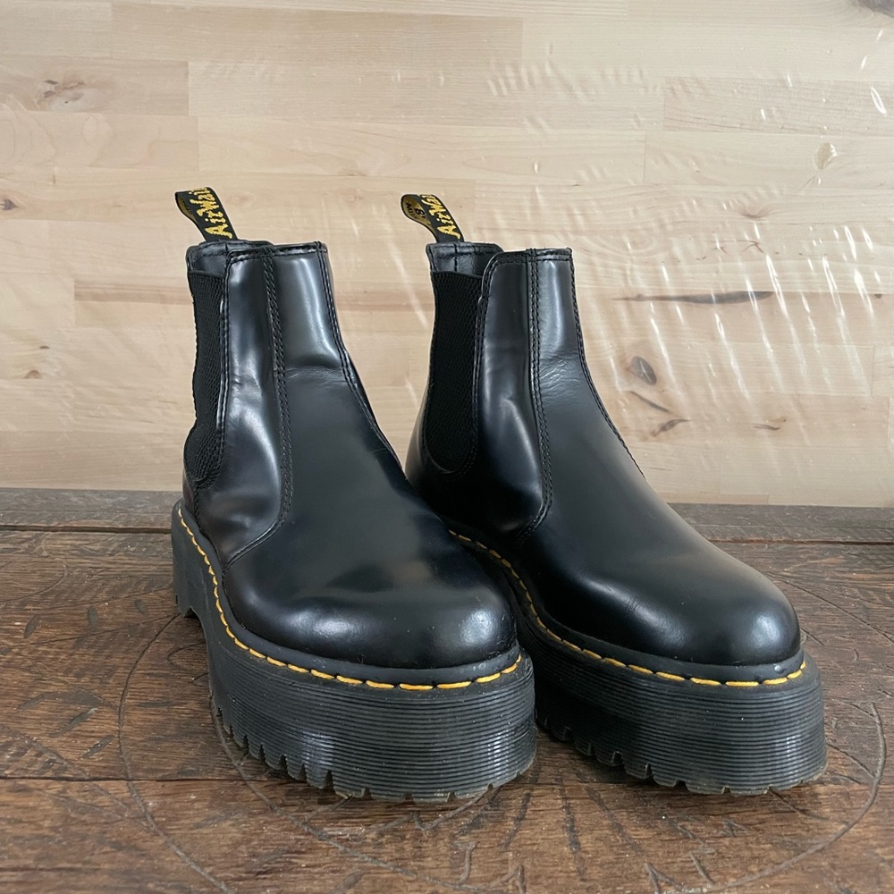 Doc Marten platform boots in black, size 7